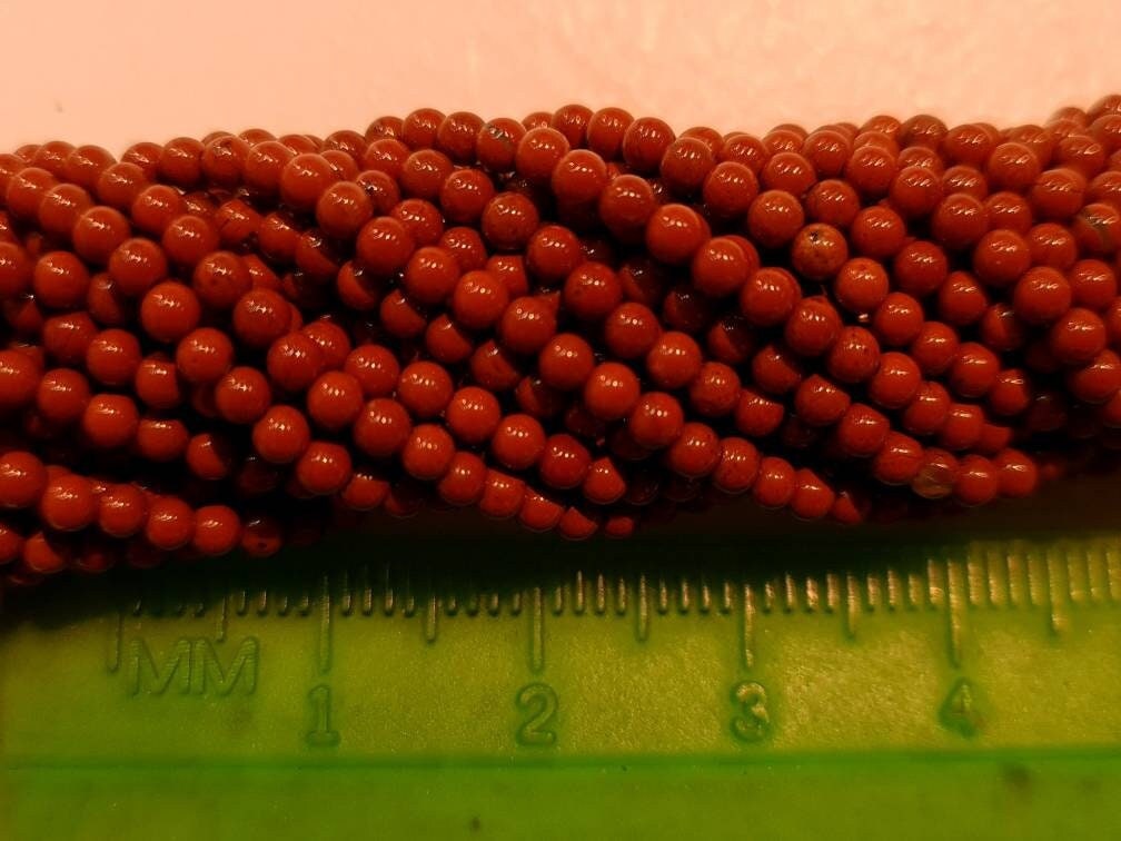 Red Jasper 2mm Round Beads, Jewelry Making Round Polished Gemstone Beads, DIY Necklace, Bracelet 16&quot; Strand