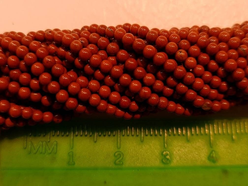 Red Jasper 2mm Round Beads, Jewelry Making Round Polished Gemstone Beads, DIY Necklace, Bracelet 16" Strand