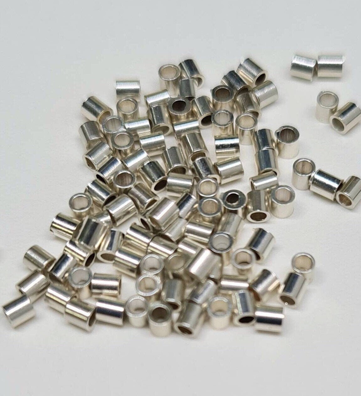 14k Gold Filled and 925 Sterling Silver 2x2 Crimp Tube , Jewelry Making Supplies