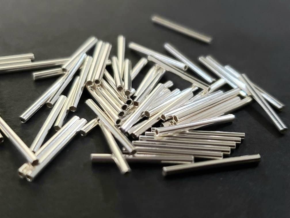 925 Sterling Silver 9mm and 12mm Liquid silver tube jewelry making spacer, high Quality, Made in USA, 50 pcs, 100 pcs pack for 9mm and 12mm