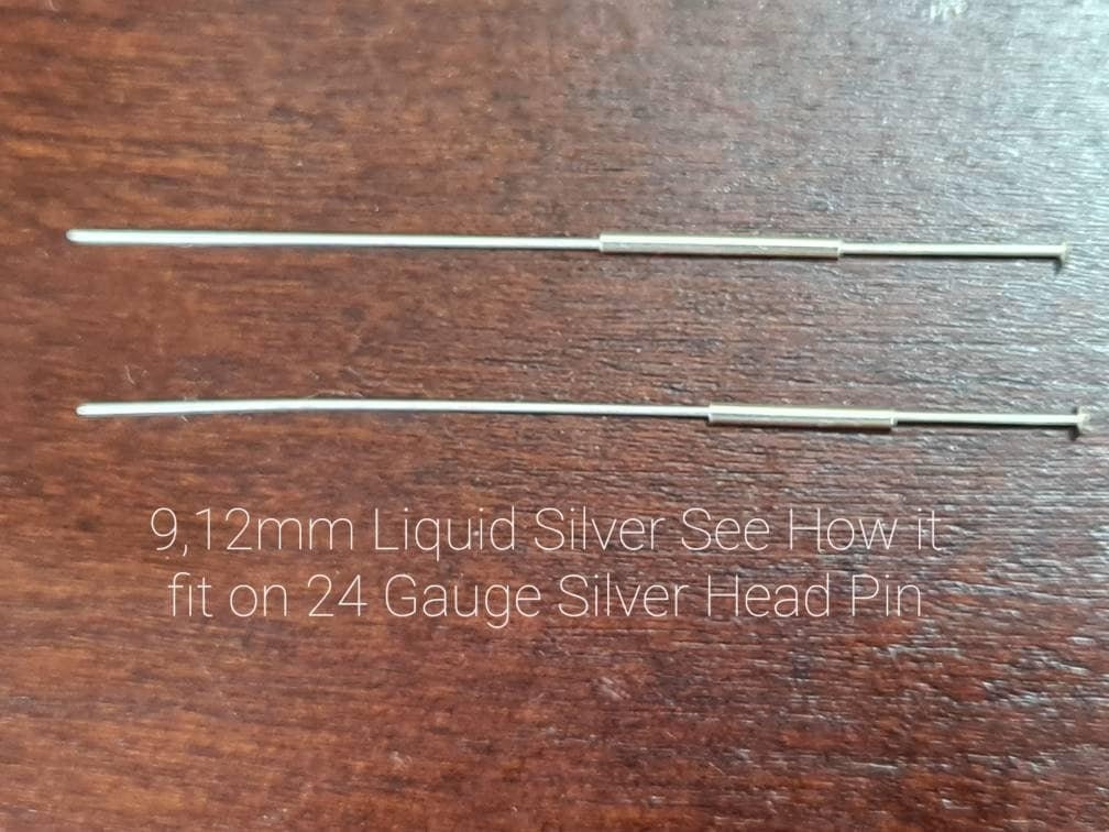 925 Sterling Silver 9mm and 12mm Liquid silver tube jewelry making spacer, high Quality, Made in USA, 50 pcs, 100 pcs pack for 9mm and 12mm
