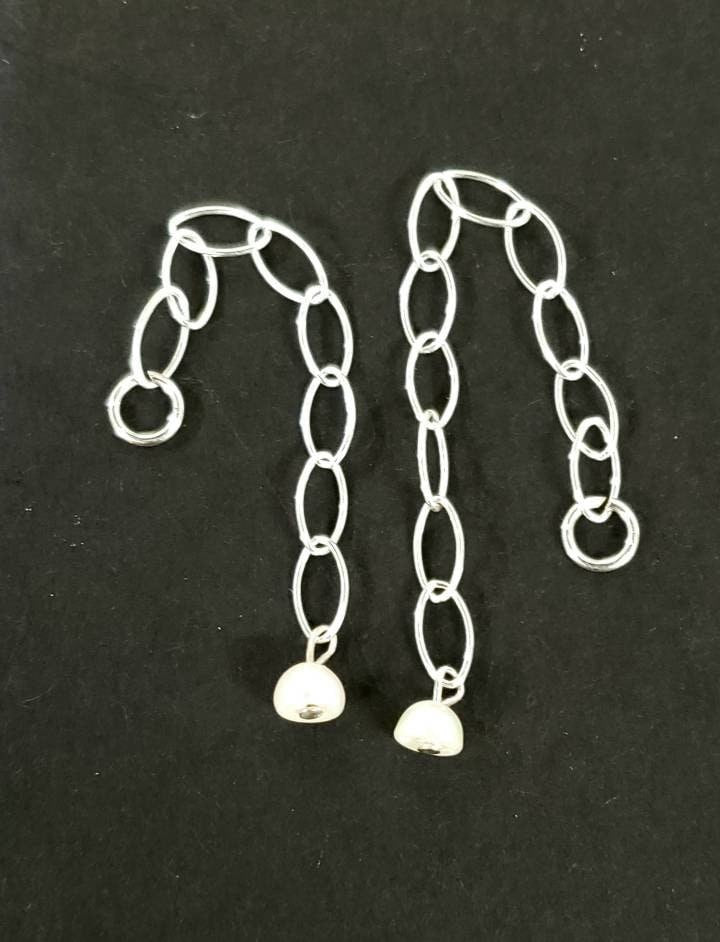 925 sterling silver and 14k gold filled Extender with open Jumping to connect extender with freshwater pearl ending, 2", 3"