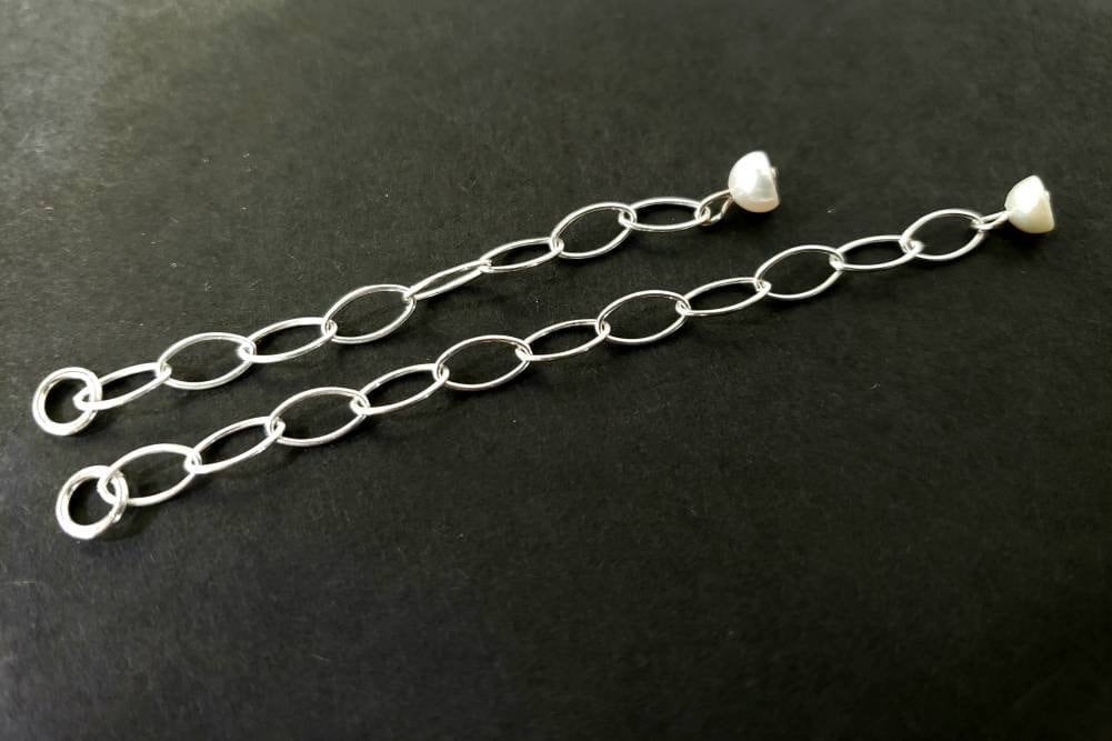 925 sterling silver and 14k gold filled Extender with open Jumping to connect extender with freshwater pearl ending, 2&quot;, 3&quot;