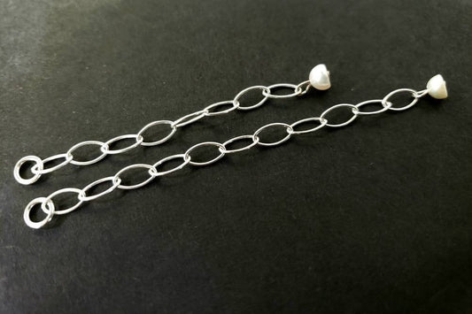 925 sterling silver and 14k gold filled Extender with open Jumping to connect extender with freshwater pearl ending, 2&quot;, 3&quot;