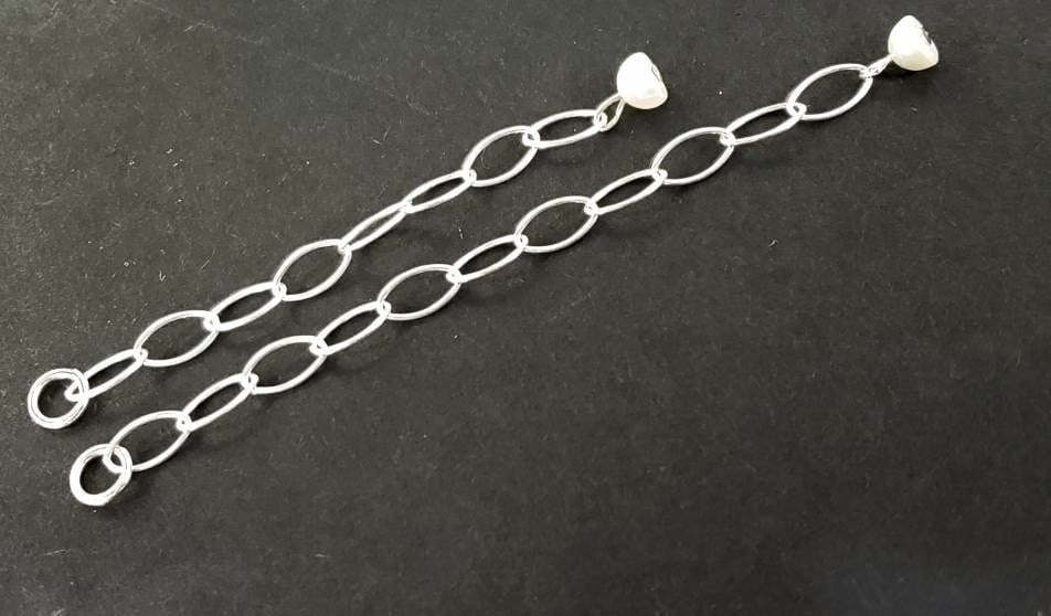 925 sterling silver and 14k gold filled Extender with open Jumping to connect extender with freshwater pearl ending, 2", 3"