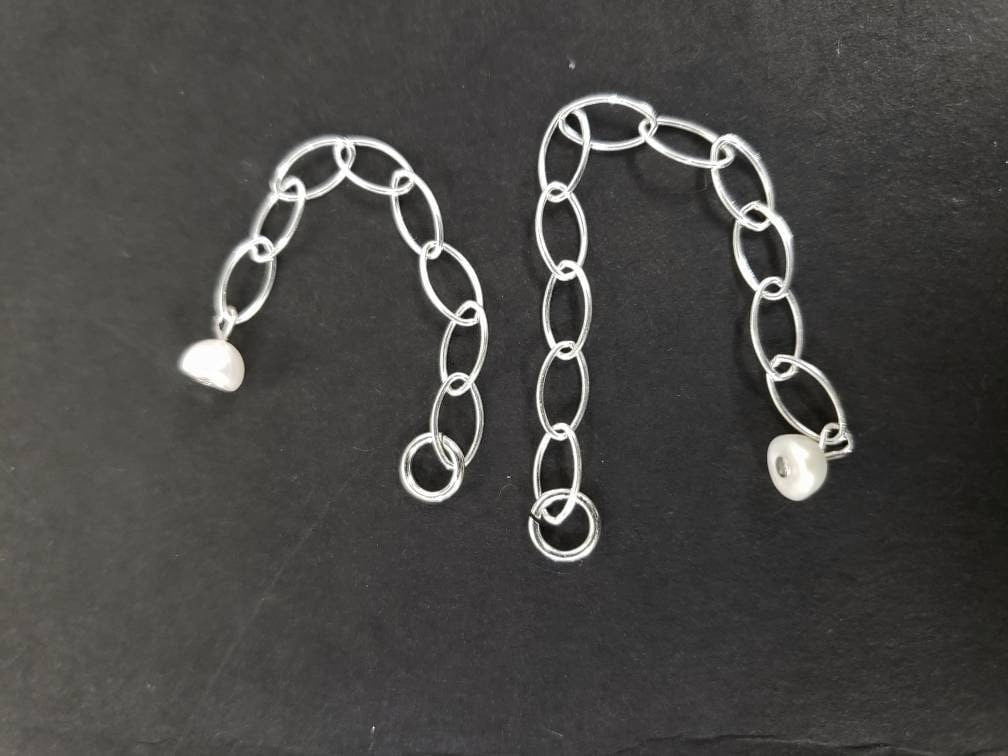 925 sterling silver and 14k gold filled Extender with open Jumping to connect extender with freshwater pearl ending, 2", 3"