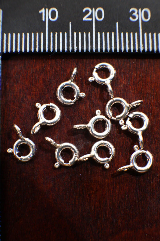 925 Sterling Silver 5mm Spring Ring Clasp with Open Ring, Made In Italy, DIY Jewelry Making Italian Findings,925 stamped ,5,10,20,50 Pieces