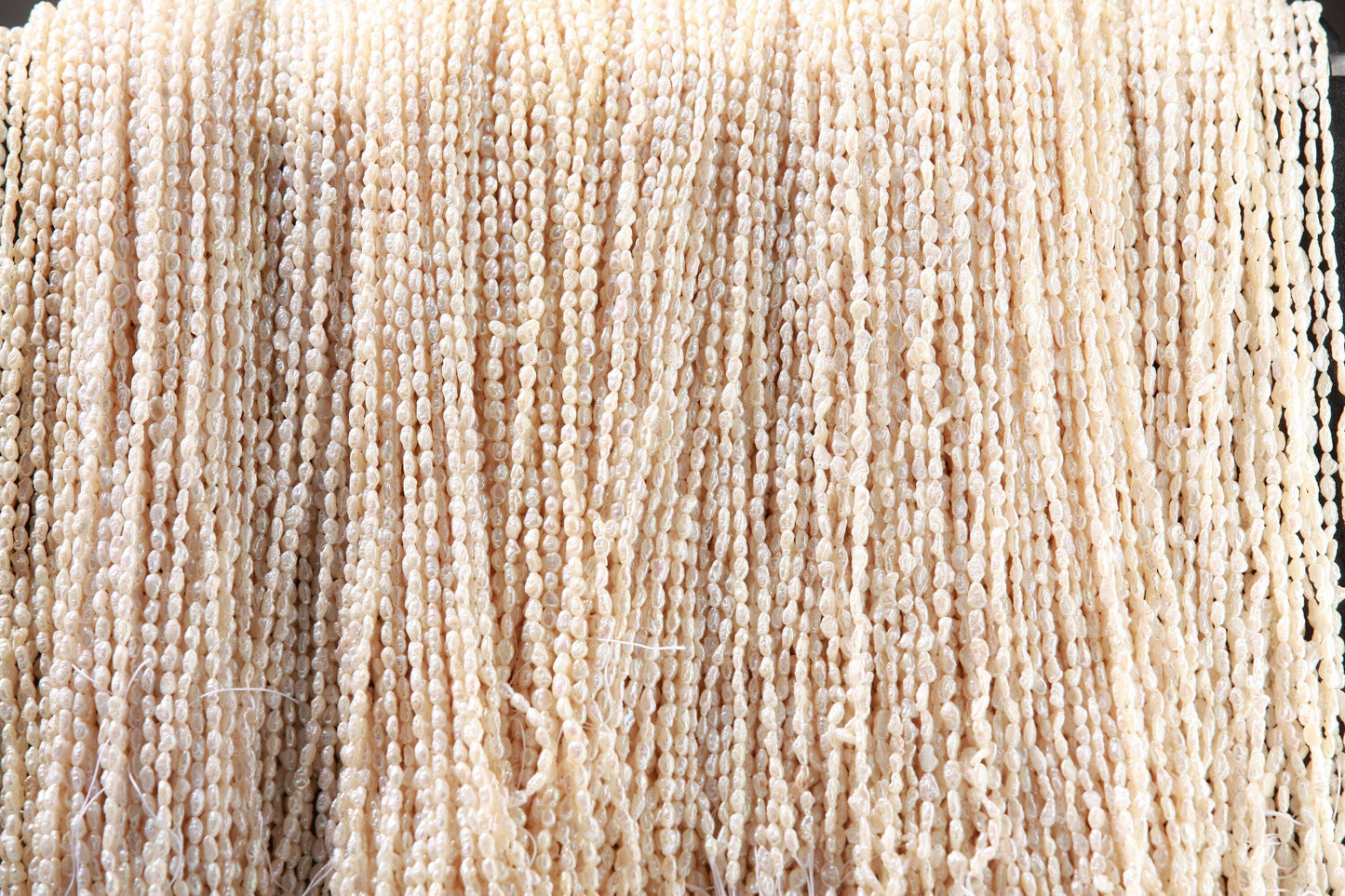 Japanese Vintage 3-3.5mm x 4/5/6/7mm to 5/6/7/8mm Freshwater Biwa Rice Pearl 15&quot; Strand