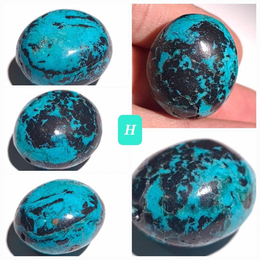 Turquoise Pebble, AAA Tibetan Spiderweb Blue-Greenish Turquoise Pebble ,Rare, Jewelry Focal, Pendant, Palm Stone or Collection Healing Gem