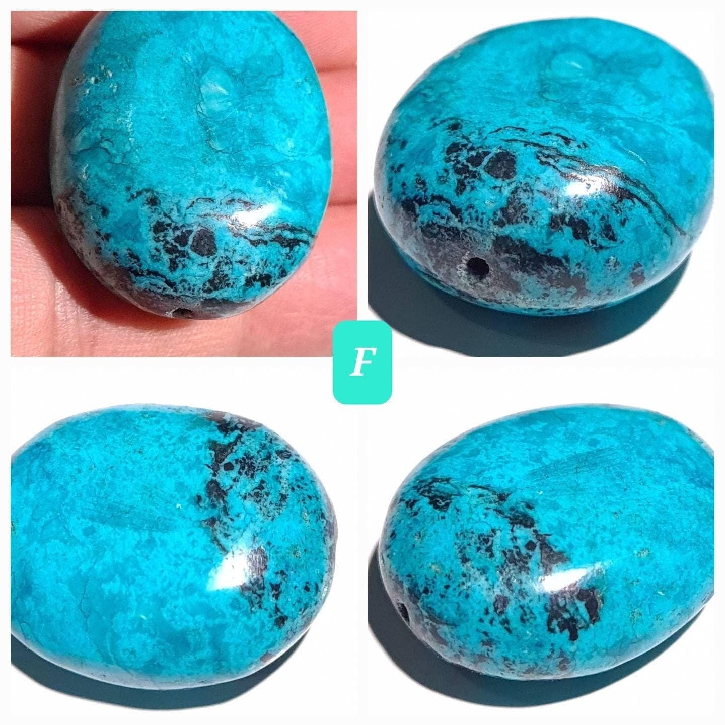 Turquoise Pebble, AAA Tibetan Spiderweb Blue-Greenish Turquoise Pebble ,Rare, Jewelry Focal, Pendant, Palm Stone or Collection Healing Gem