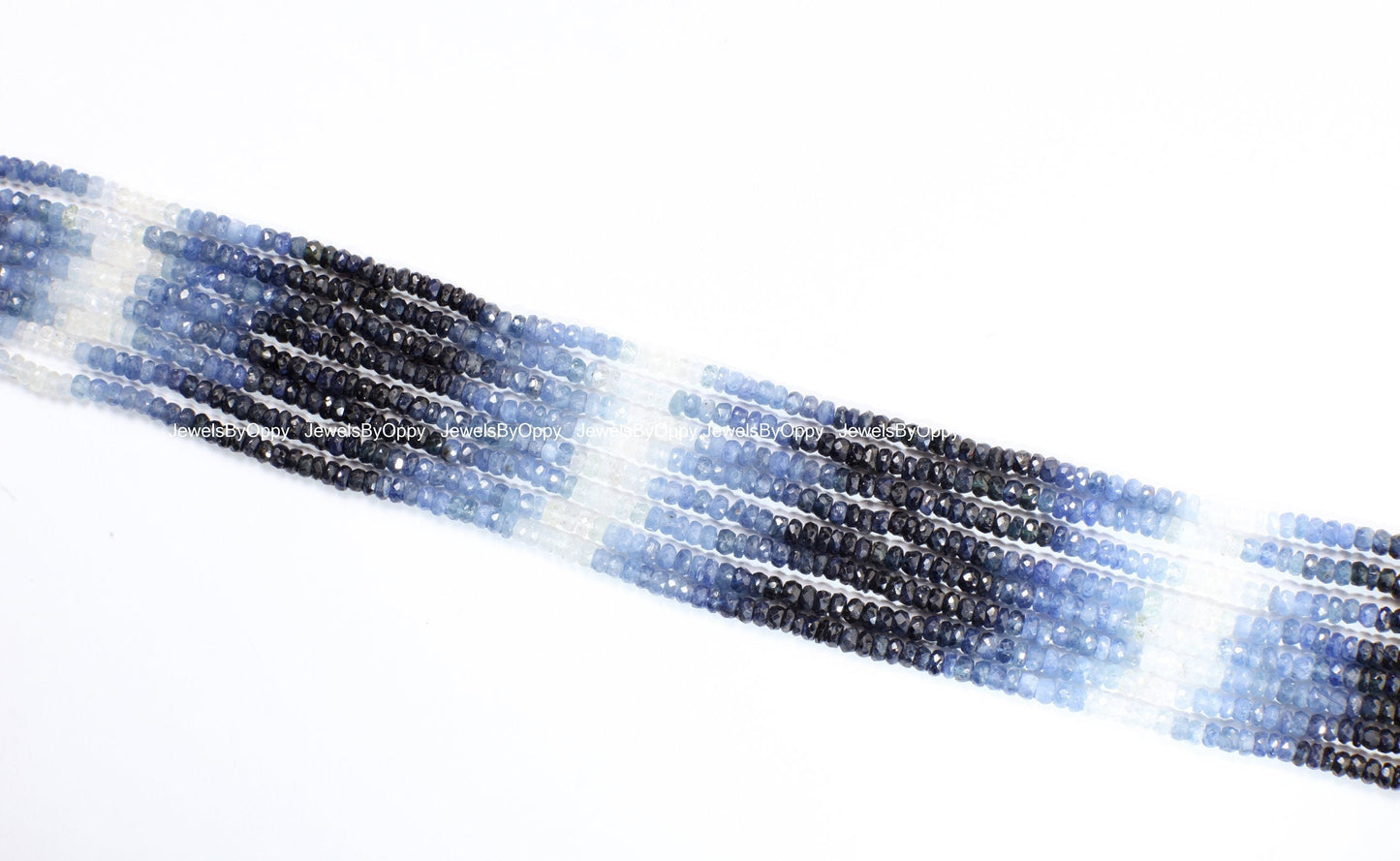 Ombre Sapphire Faceted shaded 2.5-3, 4, 4.5mm roundel Natural AAA Gemstone Beads, Jewelry Making, Bracelet, Necklace, Earrings, 7" or 14"