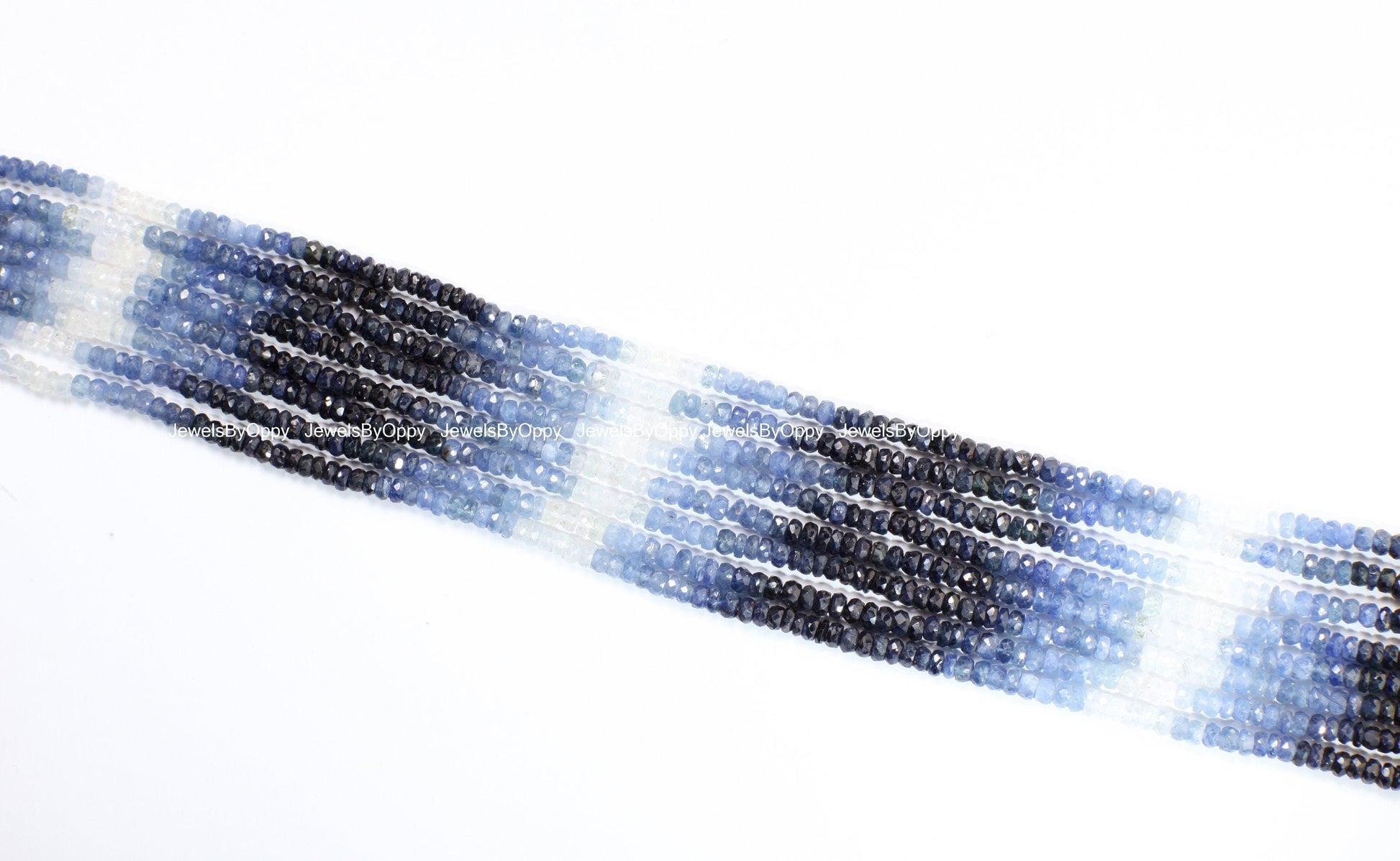 Ombre Sapphire Faceted shaded 2.5-3, 4, 4.5mm roundel Natural AAA Gemstone Beads, Jewelry Making, Bracelet, Necklace, Earrings, 7" or 14"