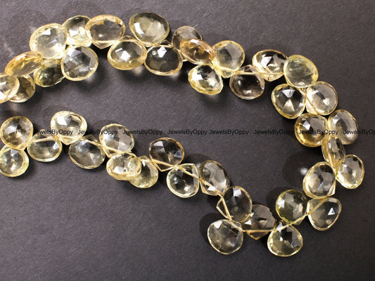 Lemon Quartz Faceted Teardrop 11-14mm, Natural AAA Lemon Quartz Gemstone Briolette Drop Beads Jewelry Making Necklace, Bracelet