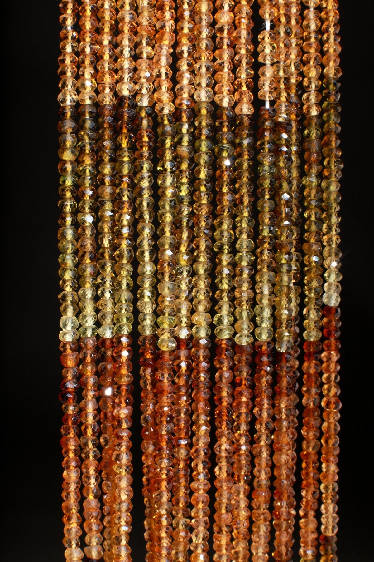 Natural Brown Tourmaline, Petro Tourmaline Faceted 3mm Rondelle Gemstone Beads, 13.25" Strand