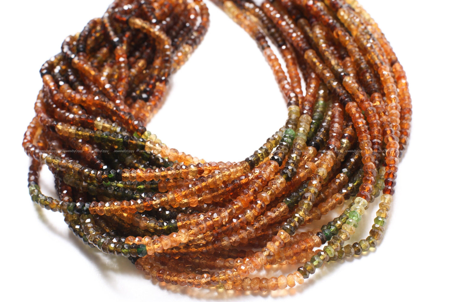 Natural Brown Tourmaline, Petro Tourmaline Faceted 4-4.5mm Rondelle Gemstone Beads, 13.25" Strand