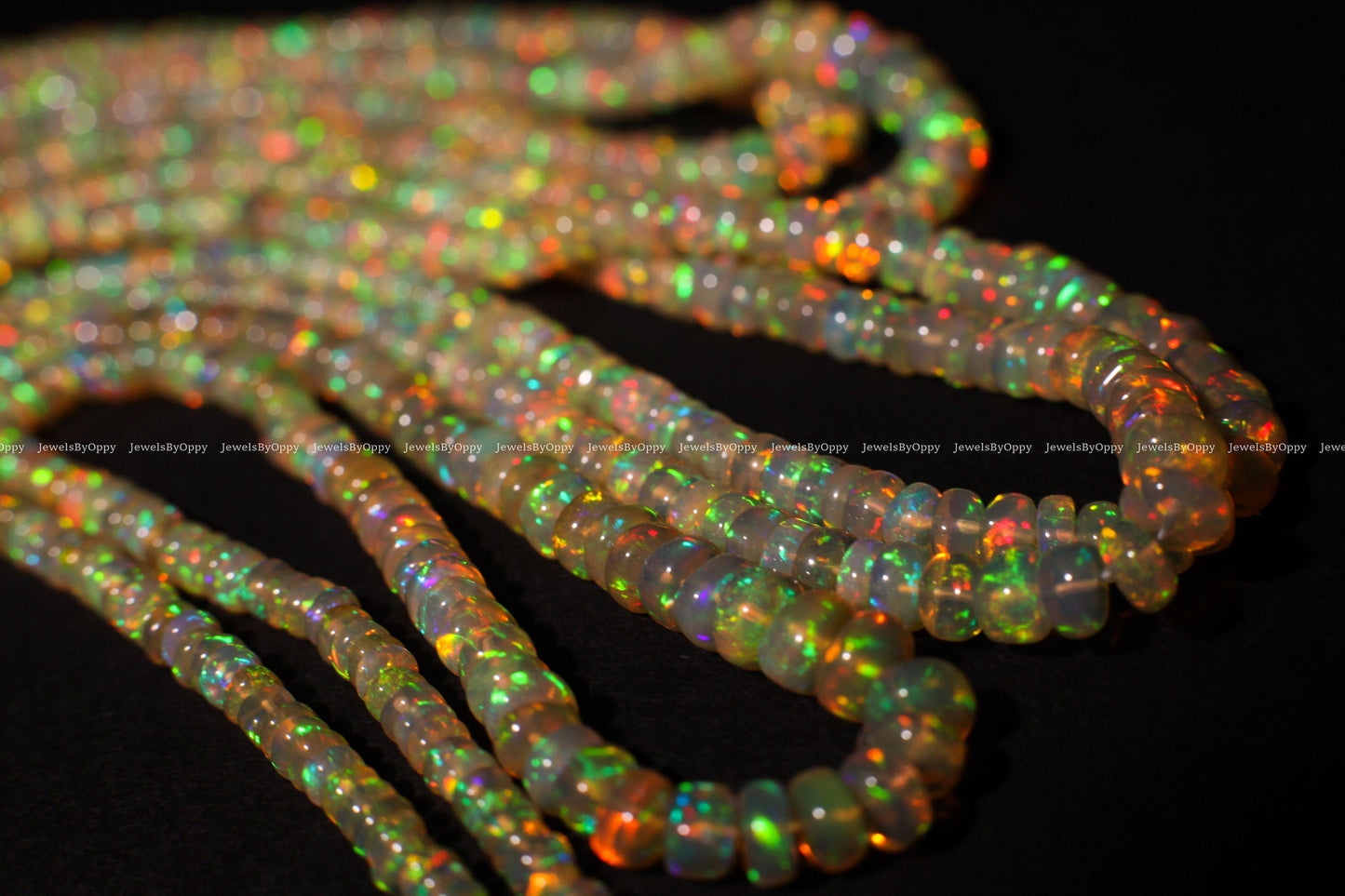 Genuine Ethiopian Fire Opal, Welo Opal 3-4mm, 4-4.5mm smooth Graduated roundel, AAA quality fiery Opal for jewelry making
