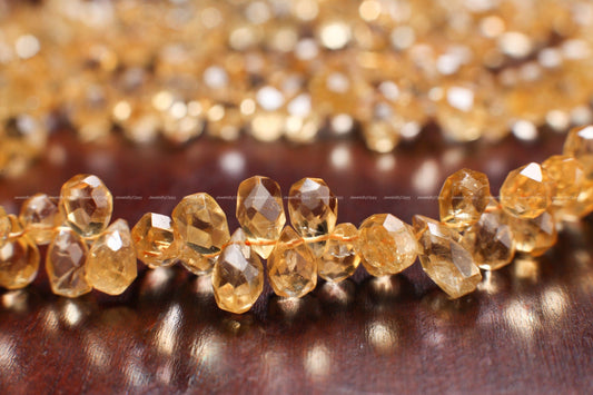 Citrine Faceted Briolette, Natural Citrine Gemstone Teardrop 4×6-5×8mm Jewelry Making Earring, Necklace 18Pcs,36Pcs