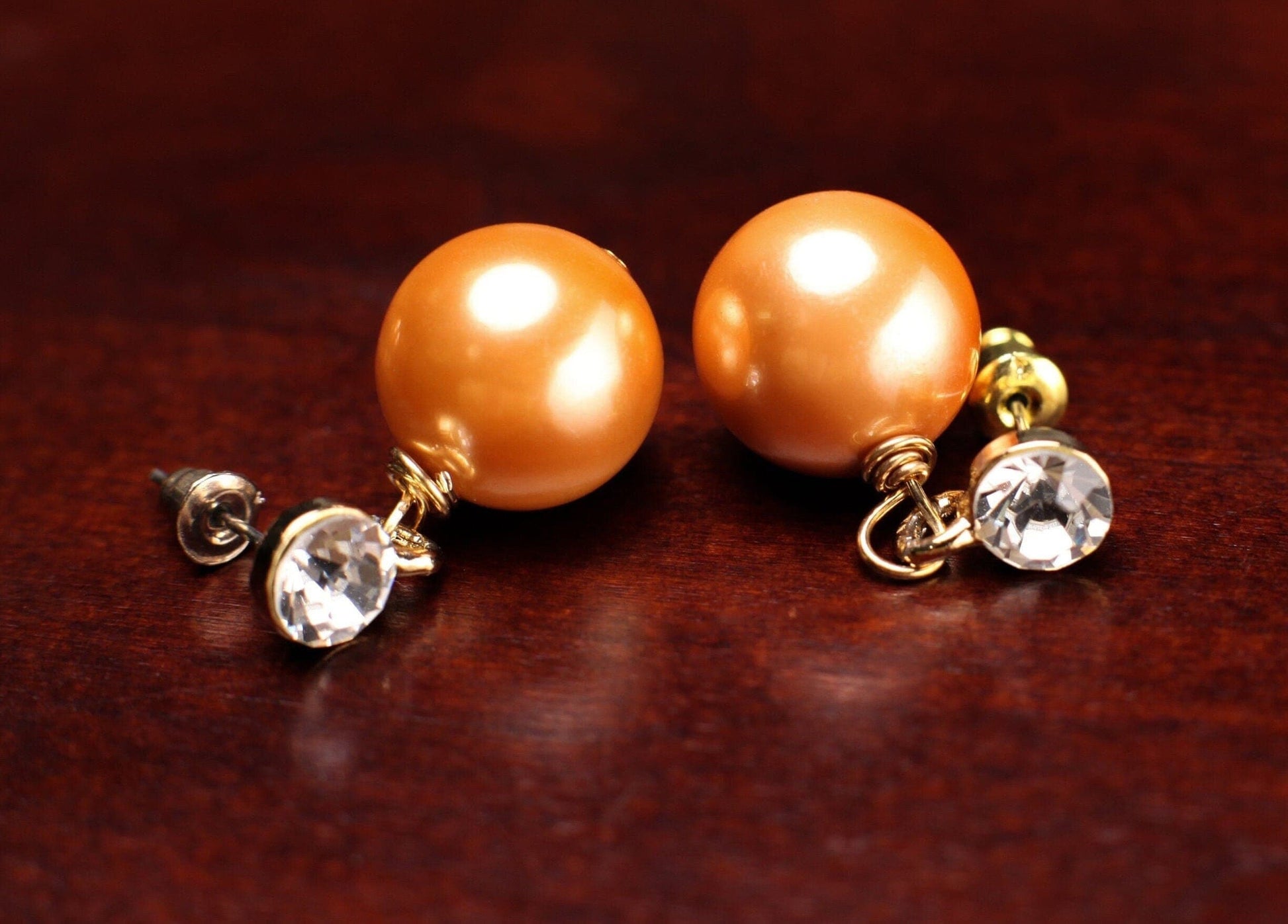 Honey Yellow South Sea Shell Pearl 12mm ,14mm Largre High Luster Earrings, Leverback or Crystal post , Bridal, Gift for Her