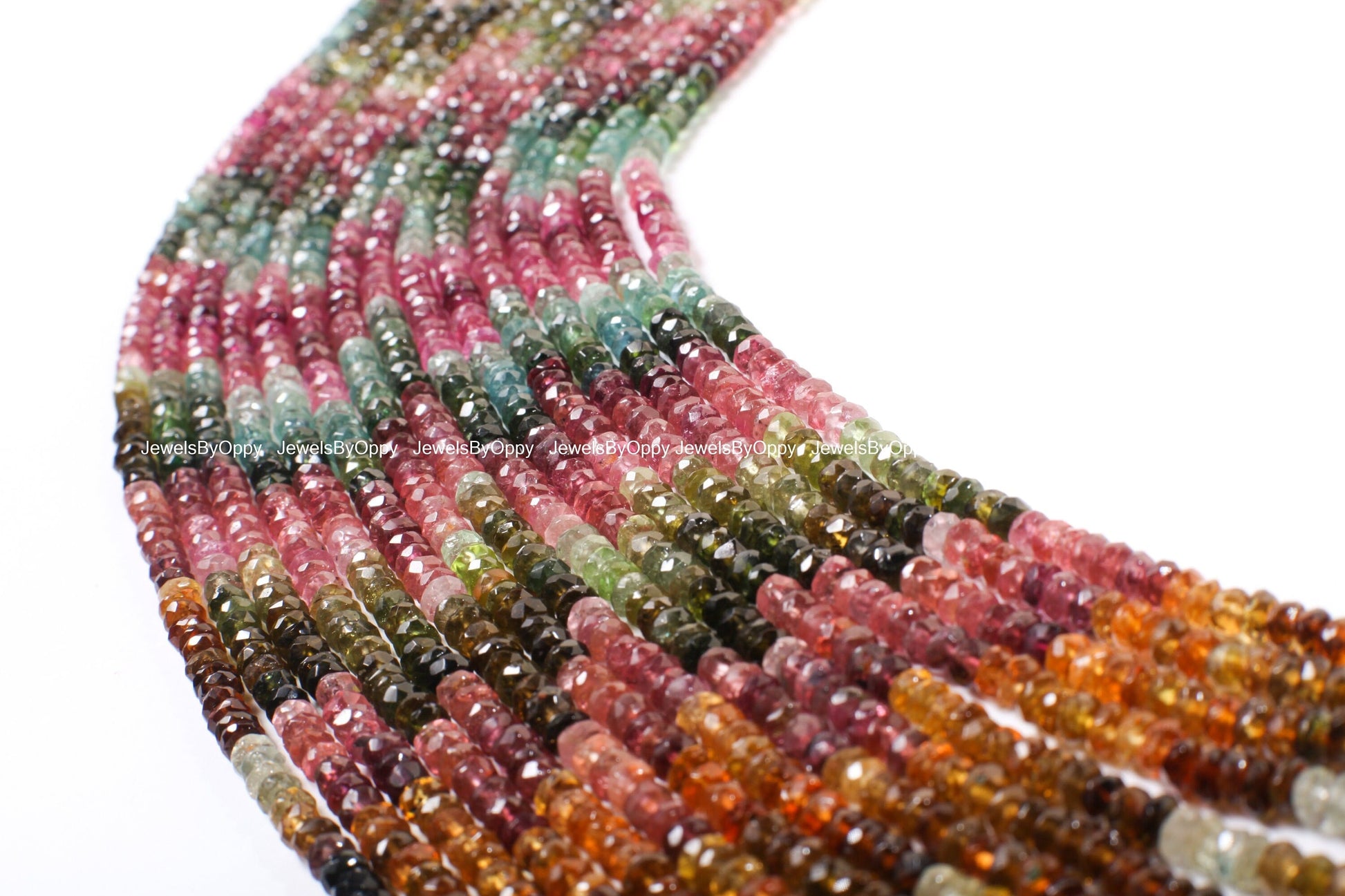 Natural Watermelon Tourmaline 4-5.5mm Rondelle, AAA Quality Faceted Micro Diamond Cut Tourmaline Rondelle, Jewelry Making Beads 13&quot; St