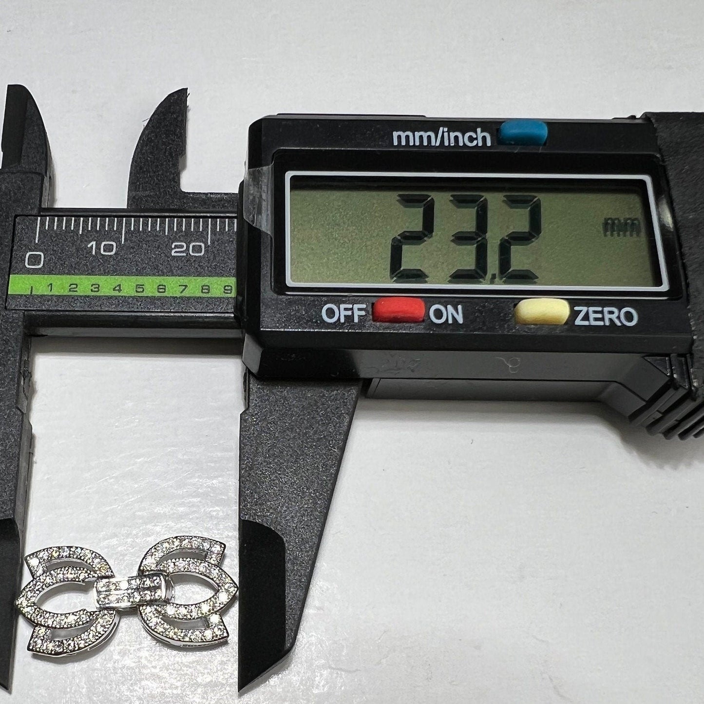 Multi strand, Cubic Zirconia CZ Diamond, Sterling Silver Rhodium Fancy Clasp, 1 to 3 Line High End Jewelry Making Clasp. 23mm Long