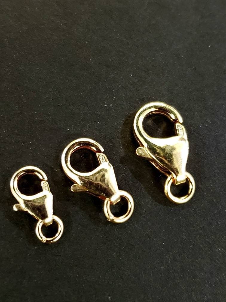 14K good filled Trigger Lobster Clasp 8mm, 10mm and 12mm with open Jump Ring, 14K Gold Filled, 14/20 stamped, made in USA
