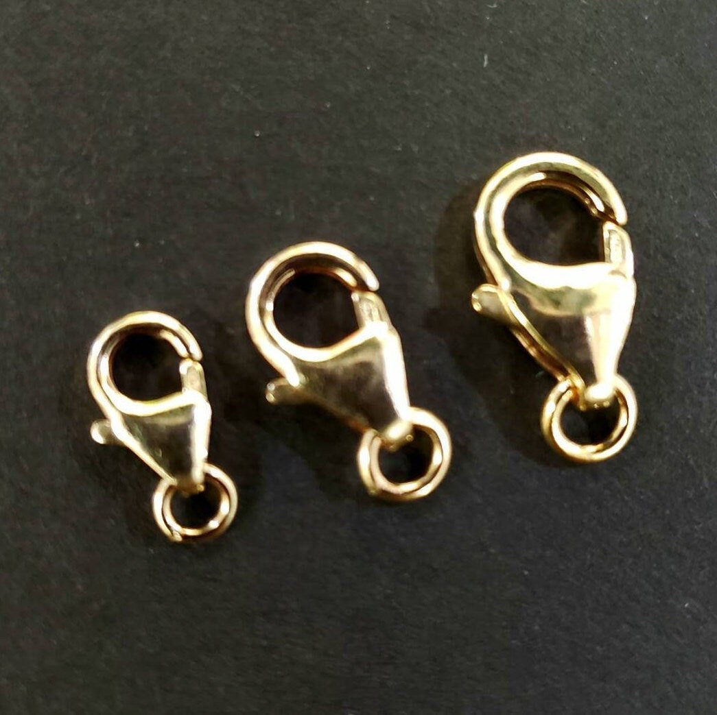 14K good filled Trigger Lobster Clasp 8mm, 10mm and 12mm with open Jump Ring, 14K Gold Filled, 14/20 stamped, made in USA