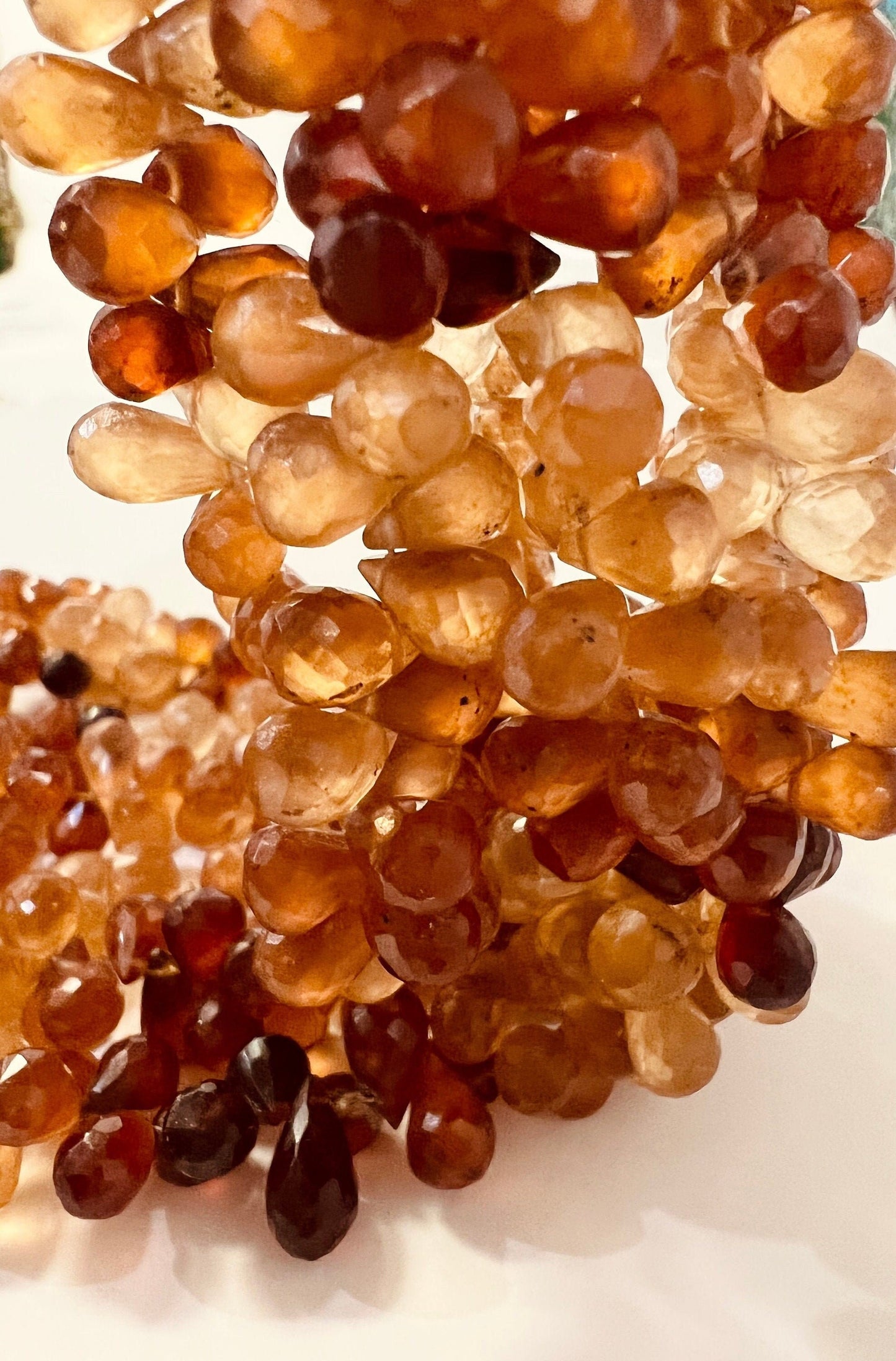 Natural Hessonite Garnet Shaded Faceted pear drop Briolette 5.5X7.5-8.5mm, Jewelry Making drop Gemstone, 39pcs , 78pcs (approx. 9&quot;)