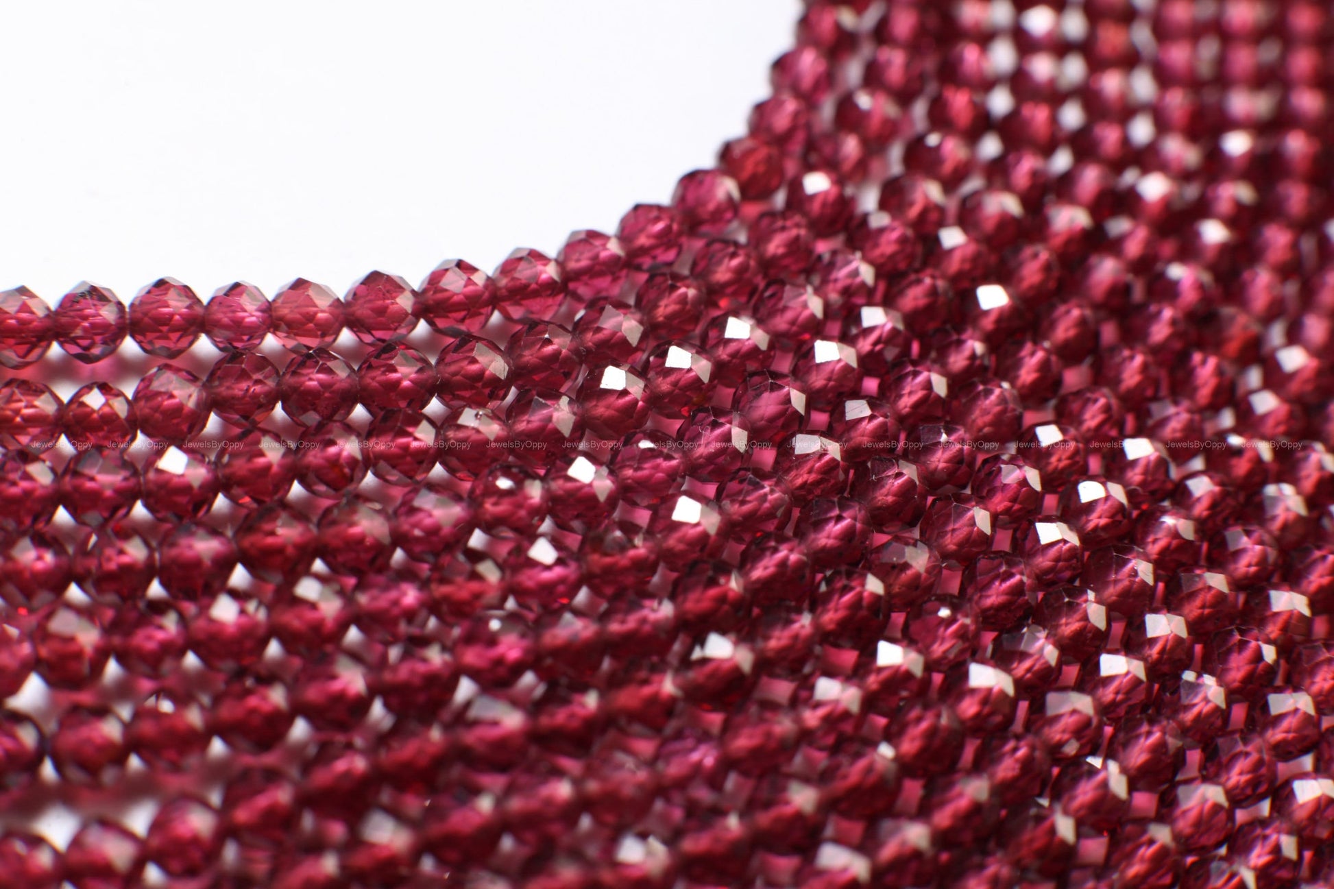 Rhodolite Garnet AAA Micro Faceted 3.5mm Round, Jewelry Making Rich Merlot color AAA quality Gemstone, Rare Mozambique Garnet 12.5" Strand
