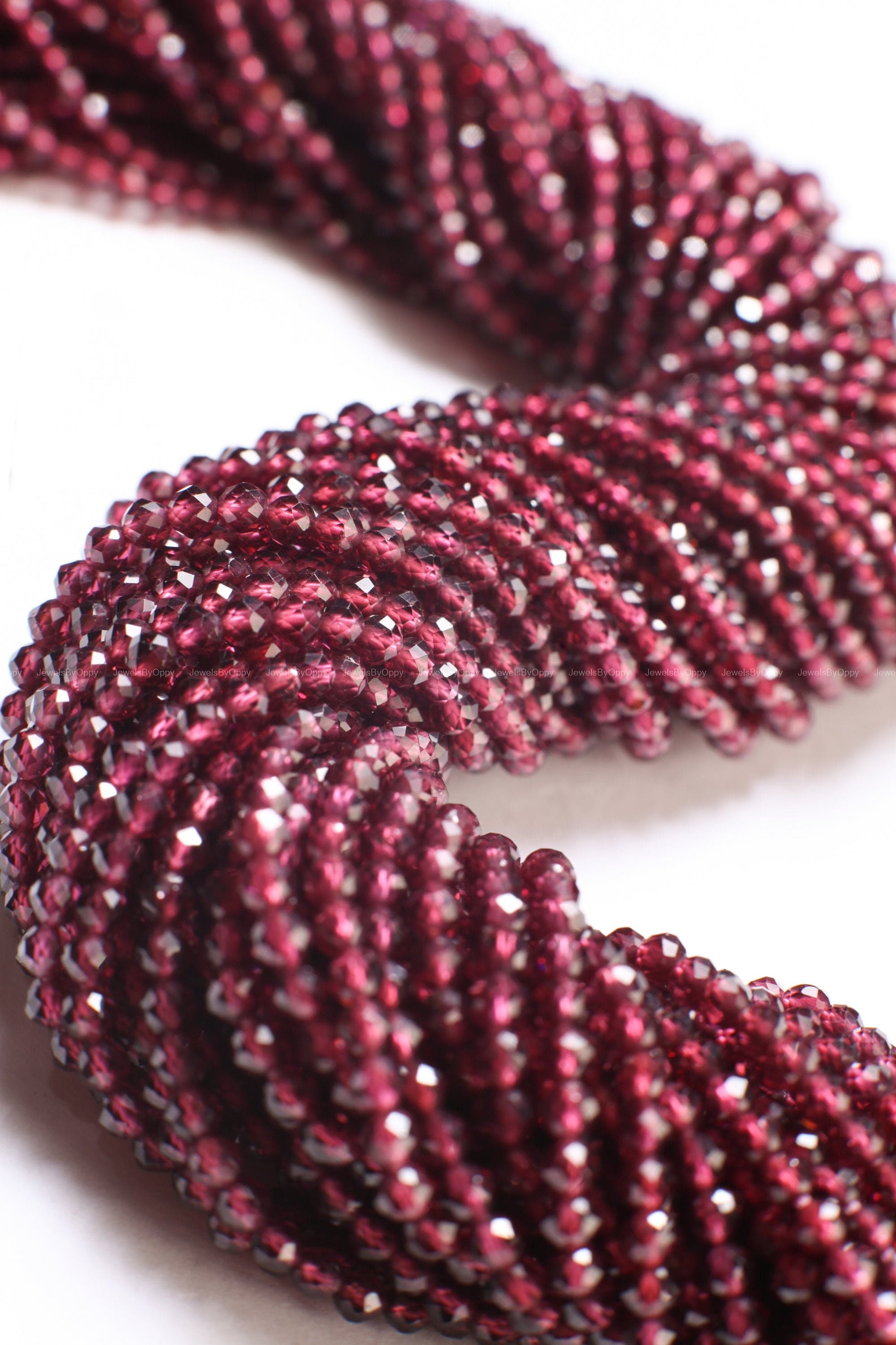 Rhodolite Garnet AAA Micro Faceted 3.5mm Round, Jewelry Making Rich Merlot color AAA quality Gemstone, Rare Mozambique Garnet 12.5&quot; Strand