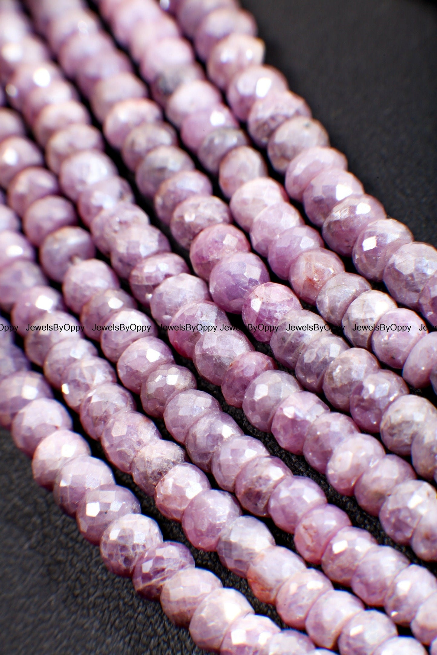 Pink Silverite Sapphire Rondelle, Rare Natural Pink Sapphire Faceted Roundel 2.5-6.5mm, Jewelry Making Gemstone Beads 3&quot;,6&quot;,13&quot; Strand