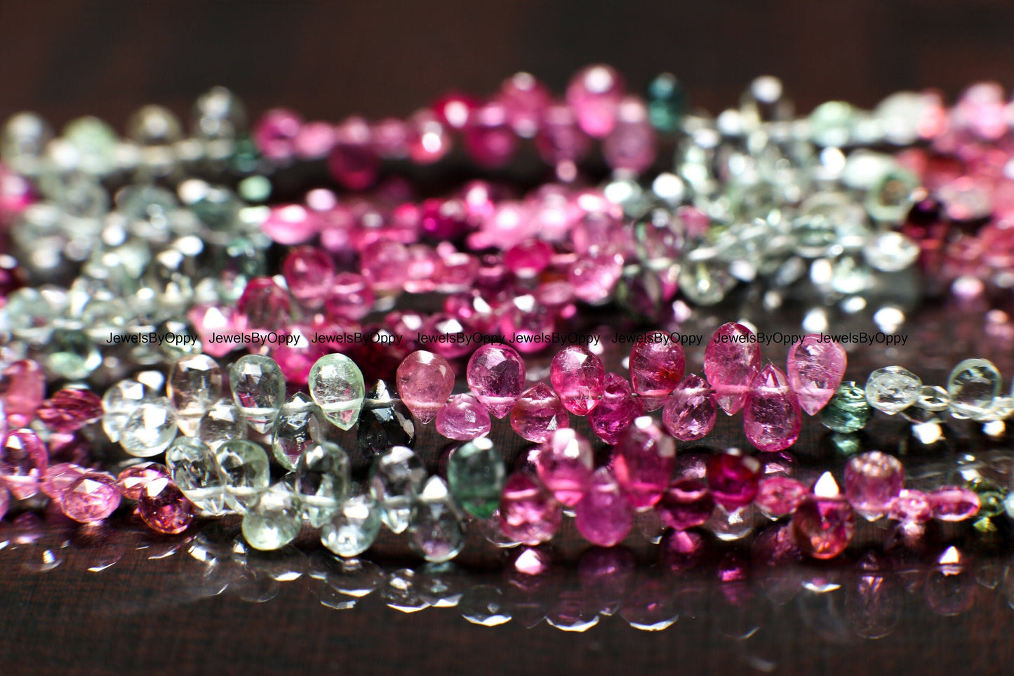 Multi Watermelon Tourmaline Faceted Teardrop 3.5x5.5 to 4x5-6mm Jewelry Making for Necklace, Bracelet Earrings. AAA Quality Pear Drop Gems.