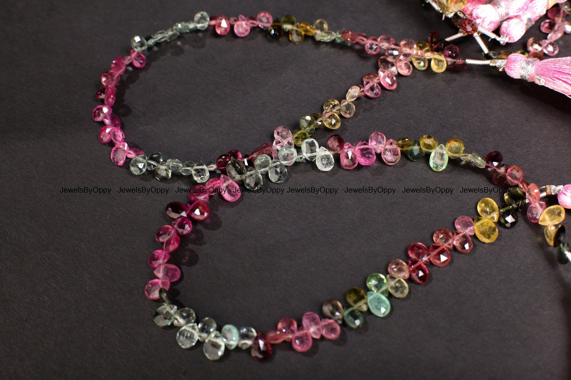 Multi Watermelon Tourmaline Faceted Teardrop 3.5x5.5 to 4x5-6mm Jewelry Making for Necklace, Bracelet Earrings. AAA Quality Pear Drop Gems.