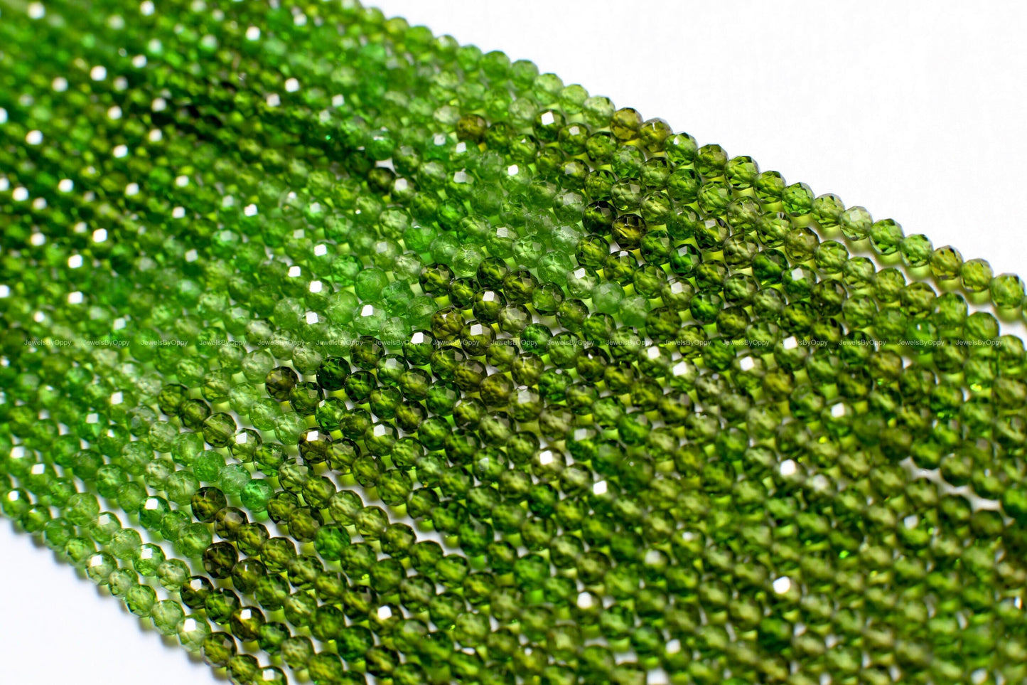 Natural Chrome Tourmaline 2.5mm Micro Faceted Round Beads 12.5&quot; Strand, AAA High Quality Shaded Chrome Tourmaline,Rare Green Indicolite Bead