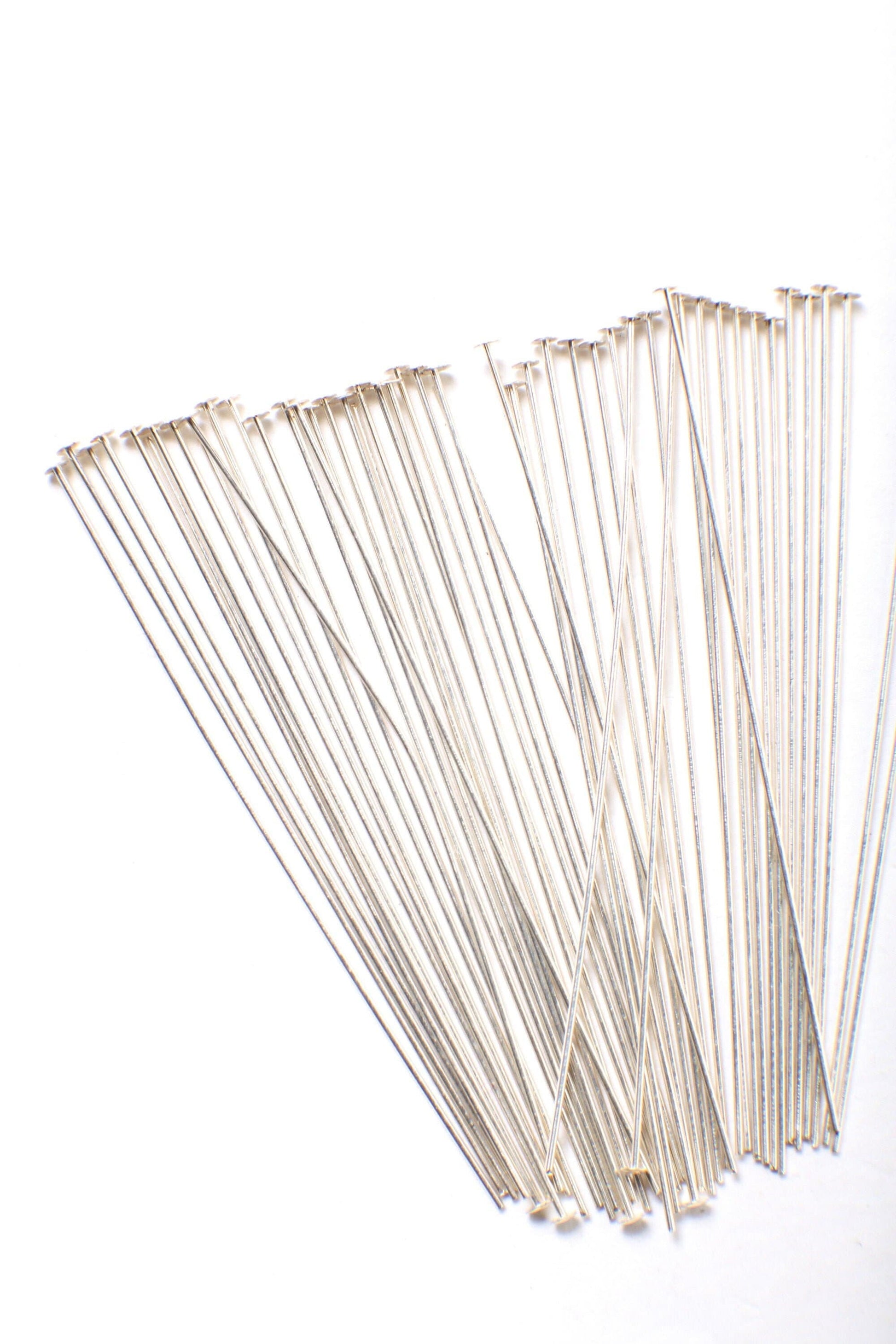 Flat Head Pin 2" 24 Gauge, 925 Sterling Silver & 14K Gold Filled, DIY Jewelry Making Findings, Beading Supplies, Made in USA