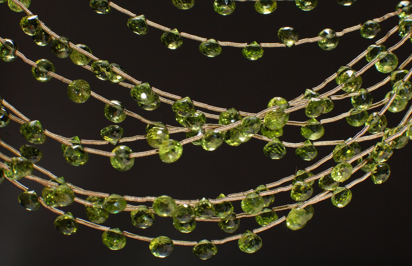 Peridot Briolette Onion AAA Natural Peridot Faceted Teardrop Onion Shape 5-6.5mm Gemstone DIY High End Jewelry Making Beads 9Pcs or 18Pcs