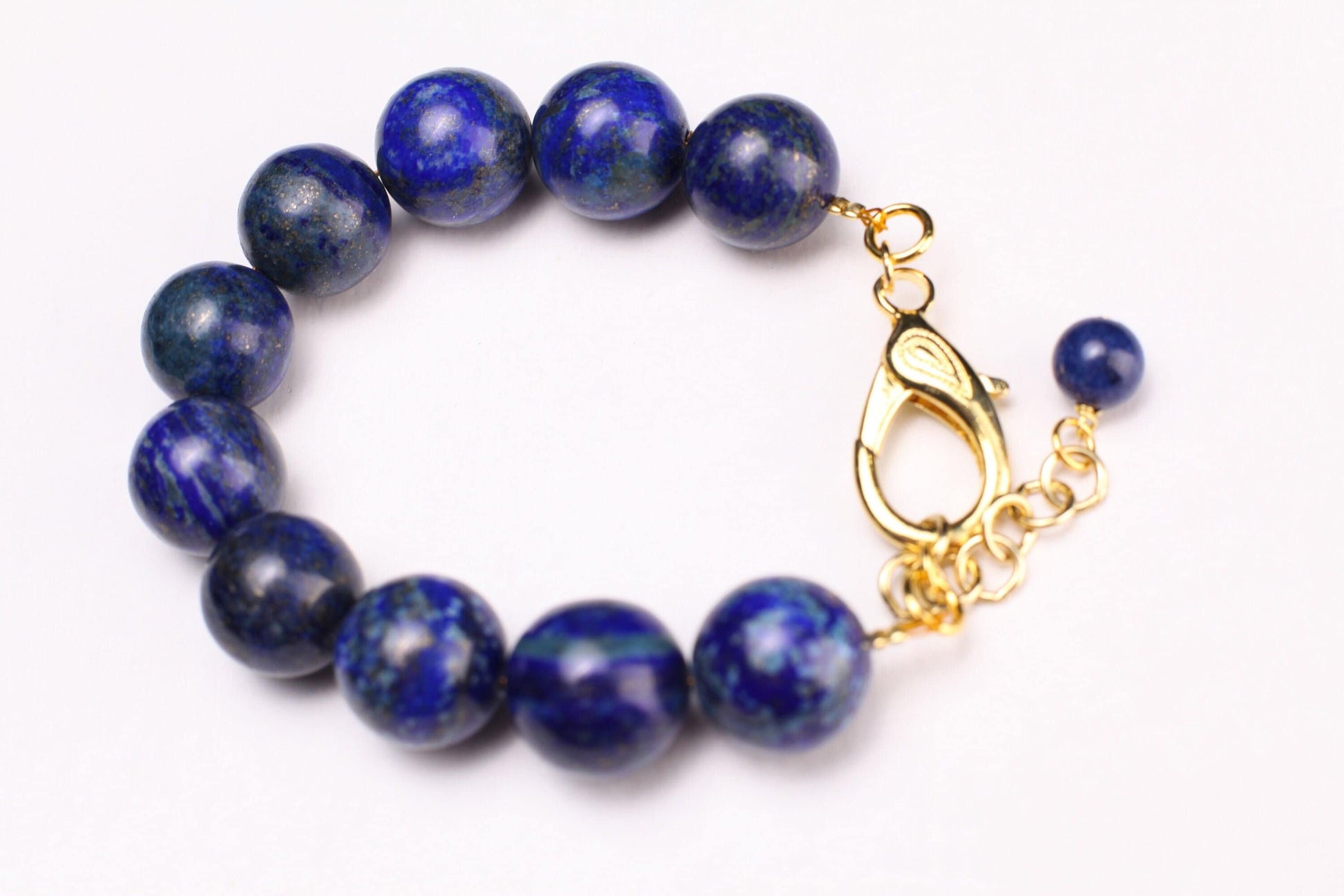 Natural Lapis Lazuli 18mm 2 Layer 18" and 27" Handmade Necklace, 7.5" Bracelet, Matching Earrings Jewelry Set