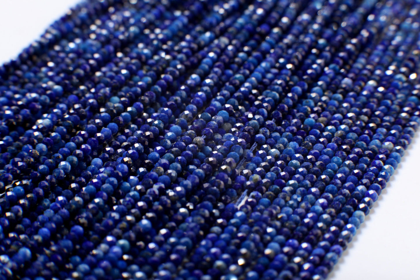 Lapis Lazuli 2mm Faceted Round Beads, Genuine Royal Blue Lapis Micro Faceted Round Beads Jewelry Making 15&quot; Strand