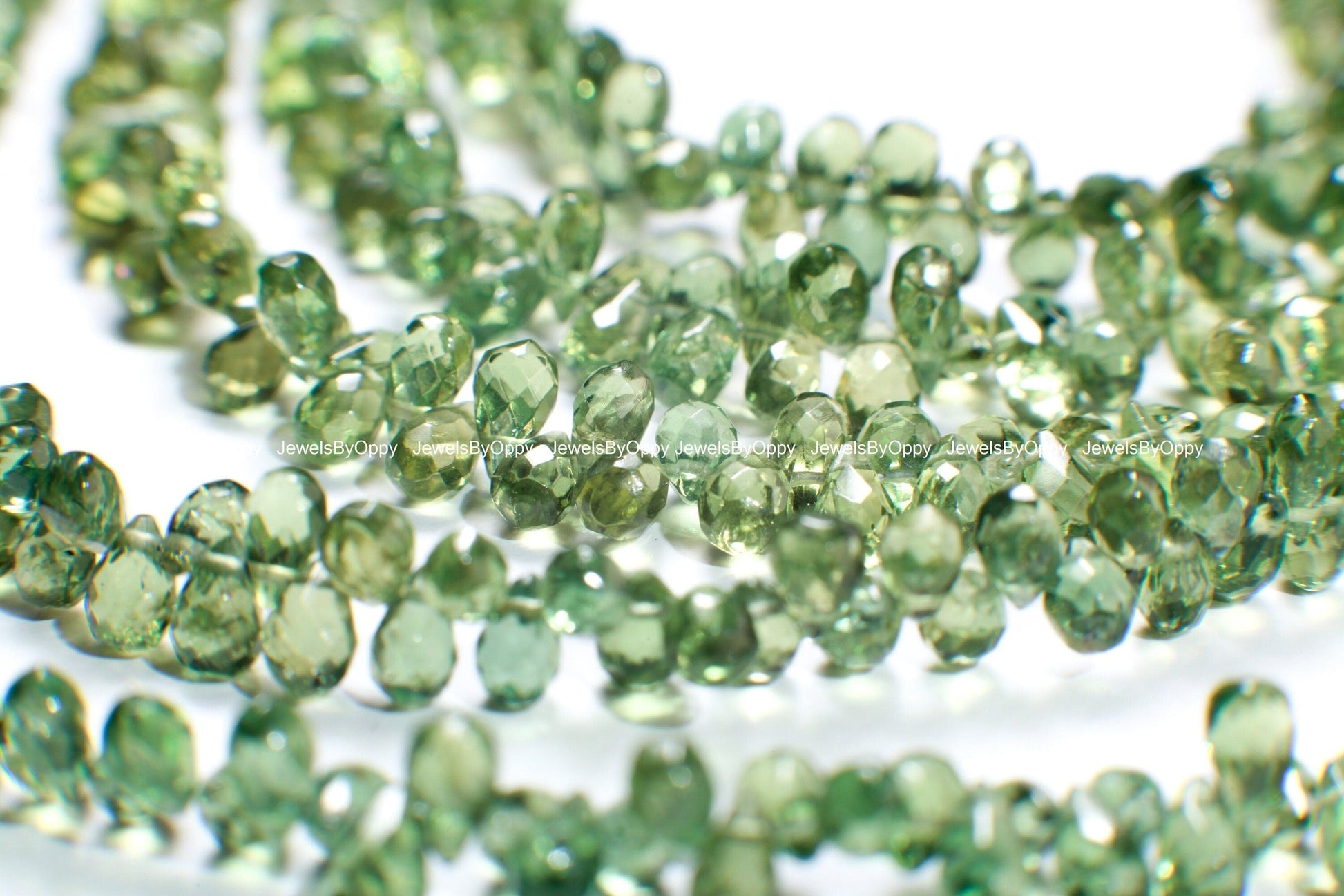 Natural Green Apatite Briolette 3x5-5x7mm Untreated Olive Green Stunning Rare Italian Gemstone, Jewelry Making drop. Sold by 10, 20 Pcs