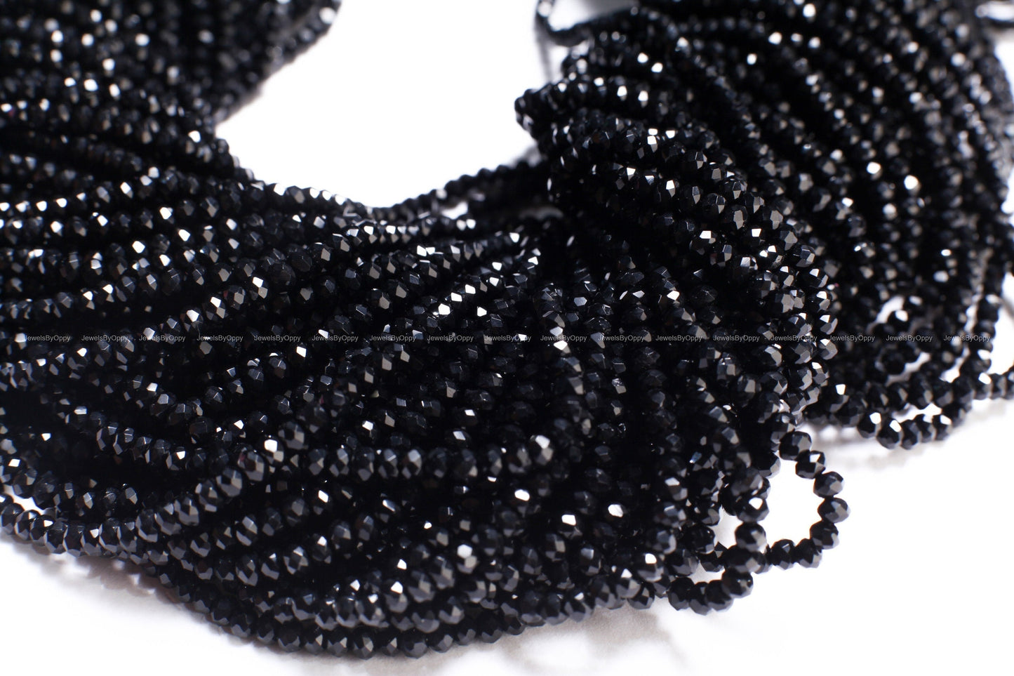 Genuine Black Spinel 3mm micro faceted Gemstone Beads, DIY Jewelry Making Necklace, Bracelet 12.5&quot; Strand, Single or Bulk