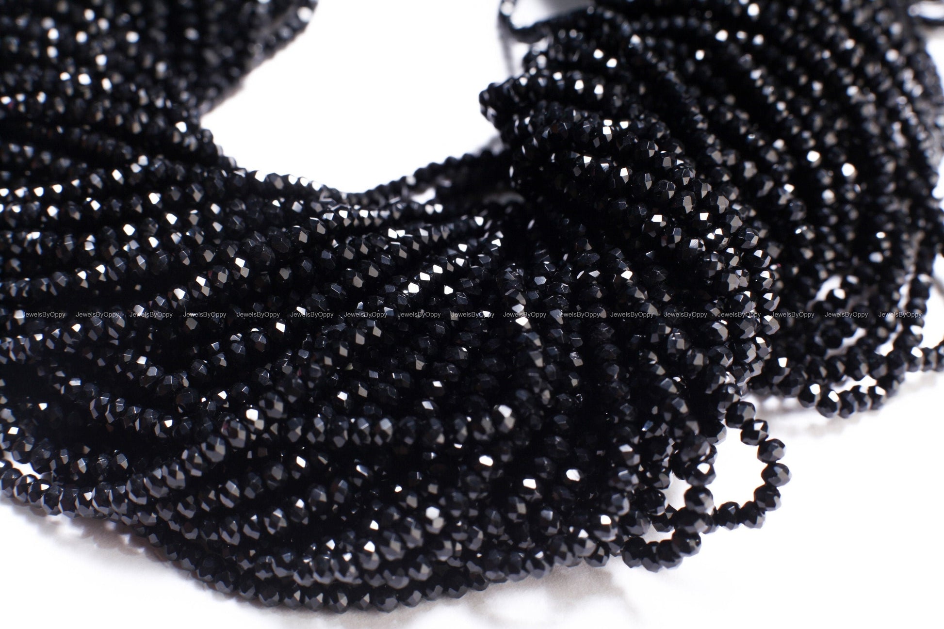 Genuine Black Spinel 3mm micro faceted Gemstone Beads, DIY Jewelry Making Necklace, Bracelet 12.5" Strand, Single or Bulk