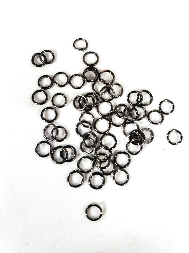 Gunmetal black oxidized 5mm open jumping 20 gauge, good quality, jewelry making supplies , 50 pcs