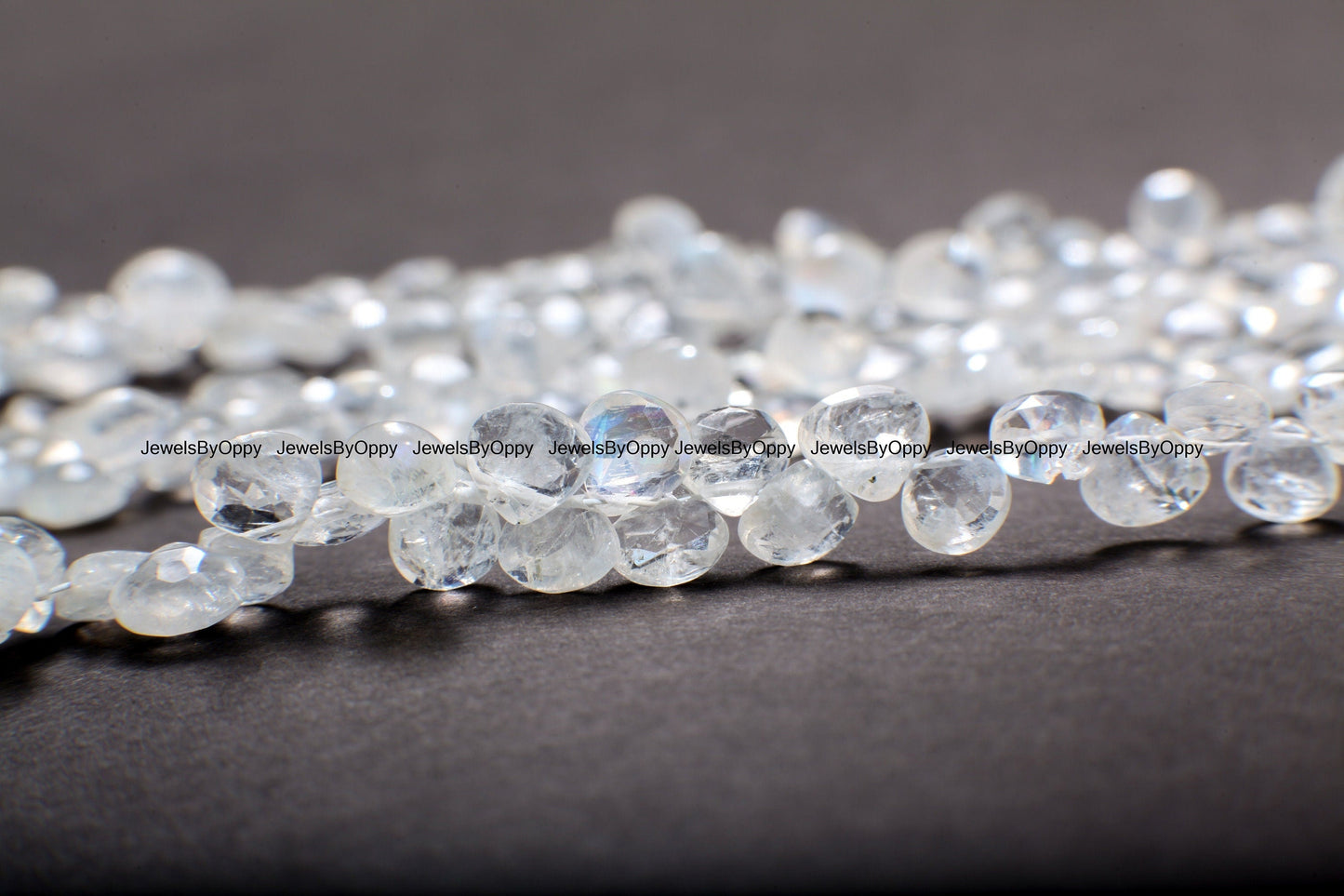 Rainbow Moonstone 5x6-6x7mm Faceted Teardrop Gemstone, July Birthstone, Jewelry Making Beads, Natural Gemstone 7.75&quot; Strand