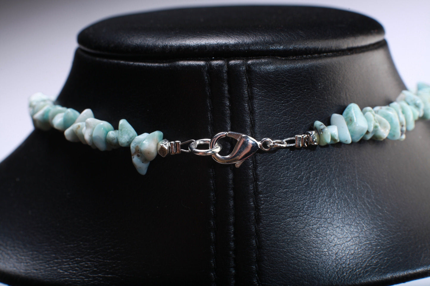 Larimar Nugget Chips Necklace with Matching Larimar Pendant 18" Gemstone Necklace with 3" Extension Chain