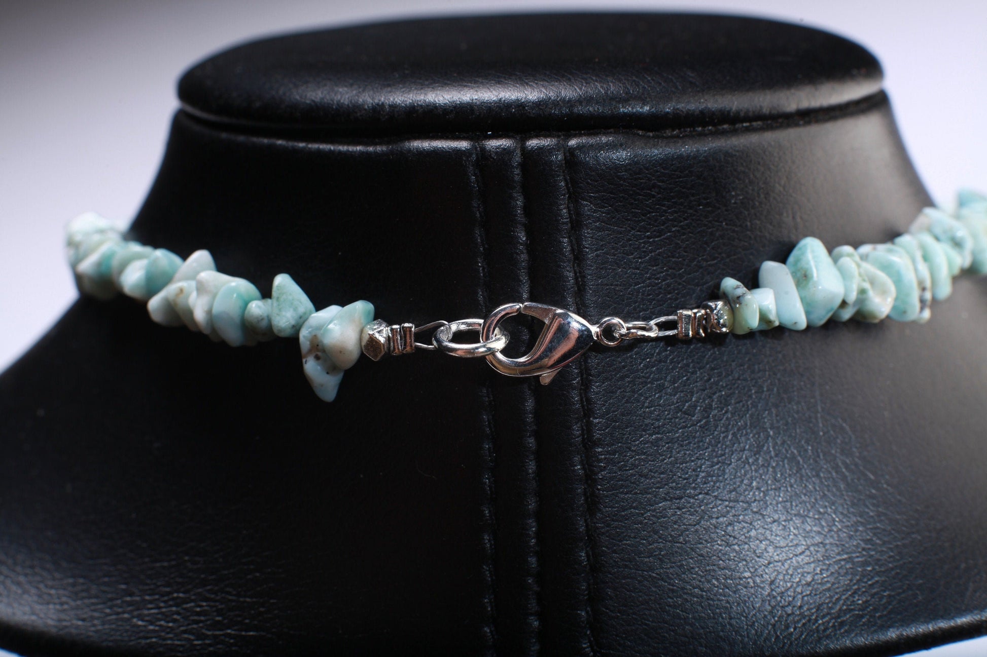 Larimar Nugget Chips Necklace with Matching Larimar Pendant 18" Gemstone Necklace with 3" Extension Chain