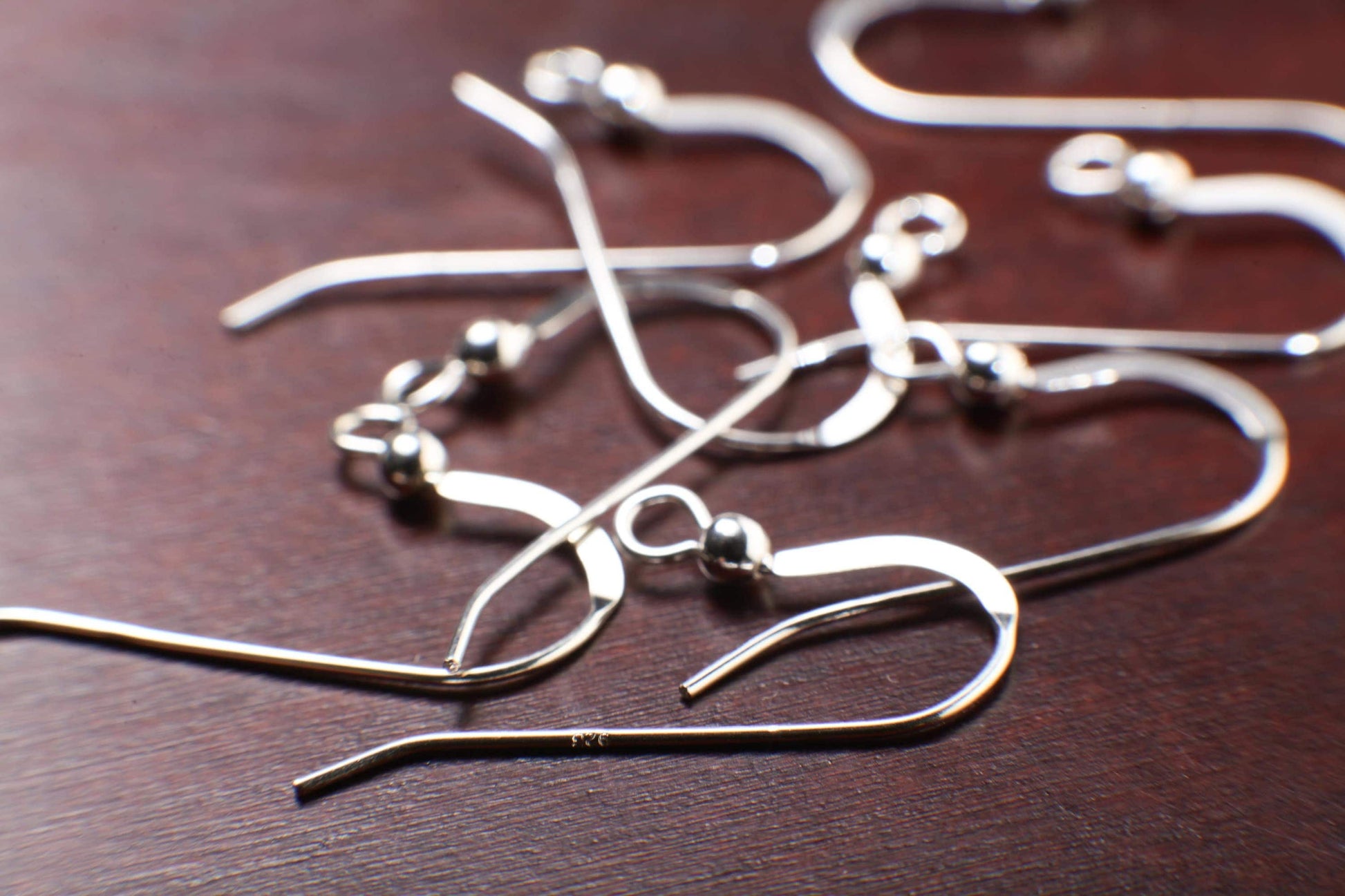 925 sterling silver 25mm Long French Hook Earwire with 2.5mm Ball, 925 stamped Jewelry Making Italian Findings, 10/20/50 Pieces