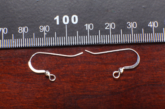 925 sterling silver 25mm Long French Hook Earwire with 2.5mm Ball, 925 stamped Jewelry Making Italian Findings, 10/20/50 Pieces