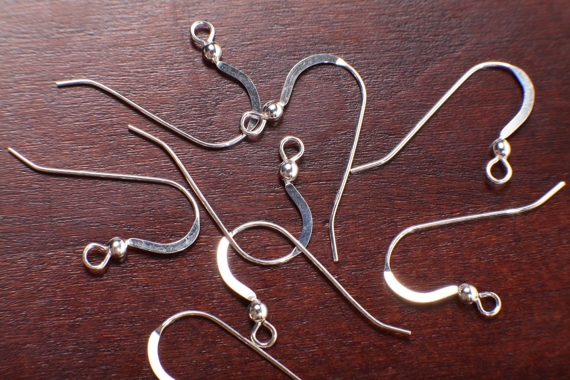 925 sterling silver 25mm Long French Hook Earwire with 2.5mm Ball, 925 stamped Jewelry Making Italian Findings, 10/20/50 Pieces