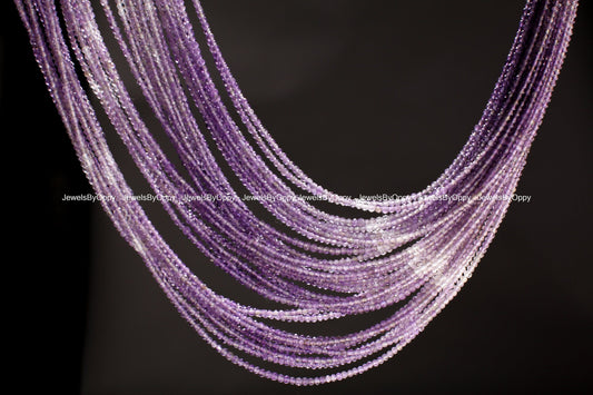 Amethyst Micro Faceted AAA Round 2mm, Jewelry Making Necklace, Bracelet, DIY Gemstone Beads 12.75&quot; Strand