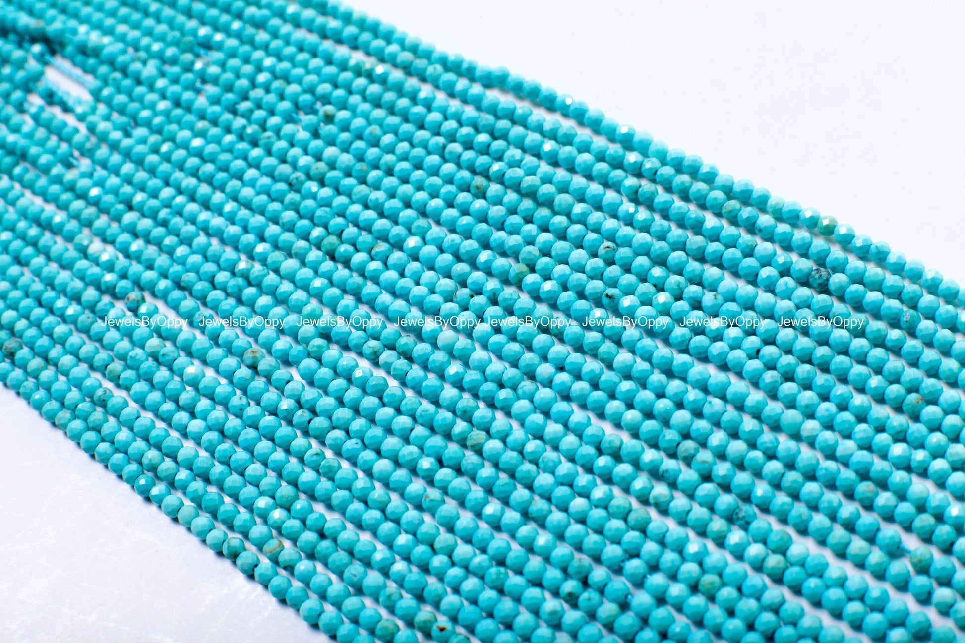 Natural Turquoise Faceted Round 2mm Micro Faceted Blue Sleeping Beauty Turquoise Gemstone Round for Jewelry Making Beads 15.5&quot; Strand