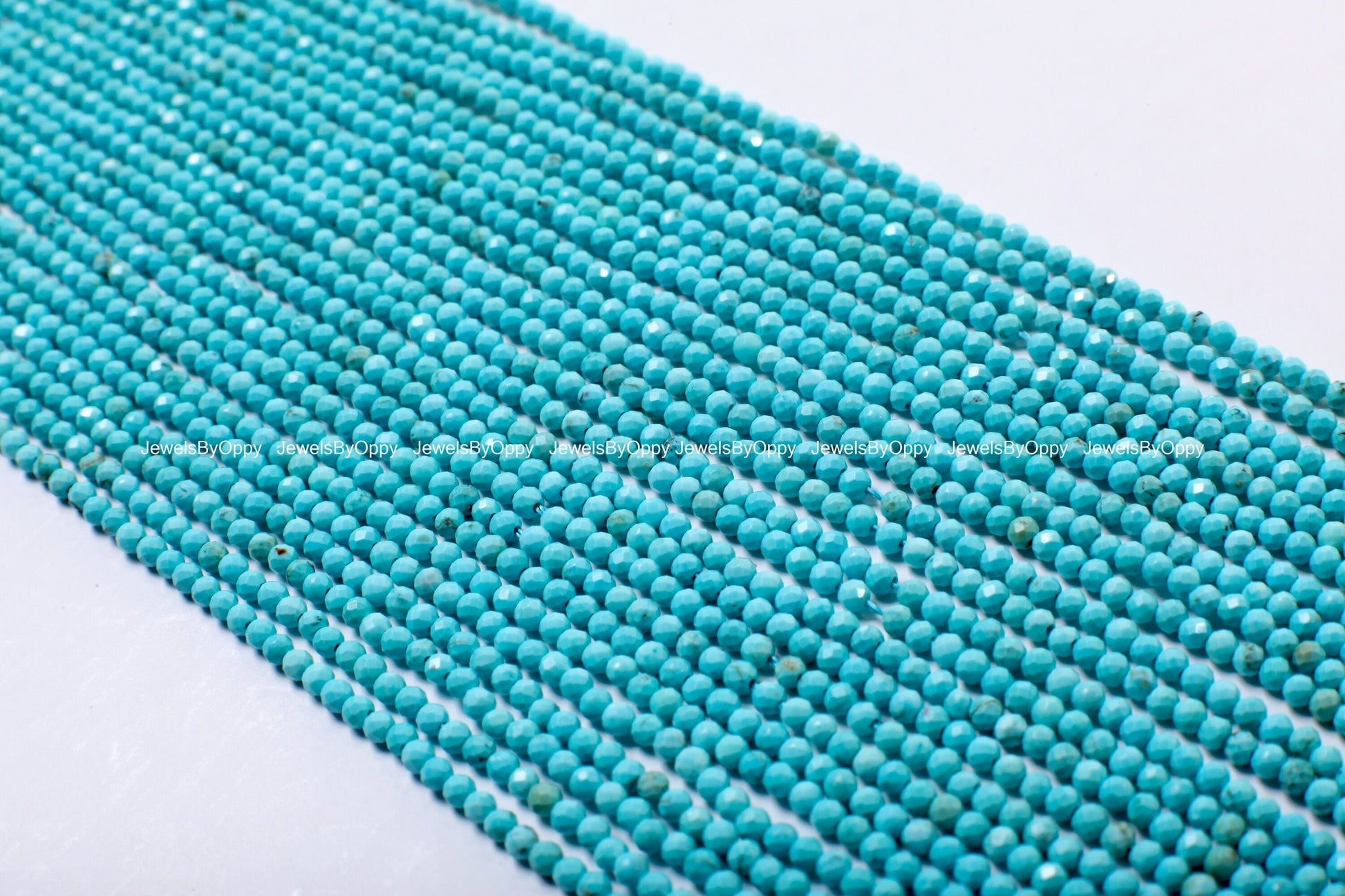Natural Turquoise Faceted Round 2mm Micro Faceted Blue Sleeping Beauty Turquoise Gemstone Round for Jewelry Making Beads 15.5" Strand